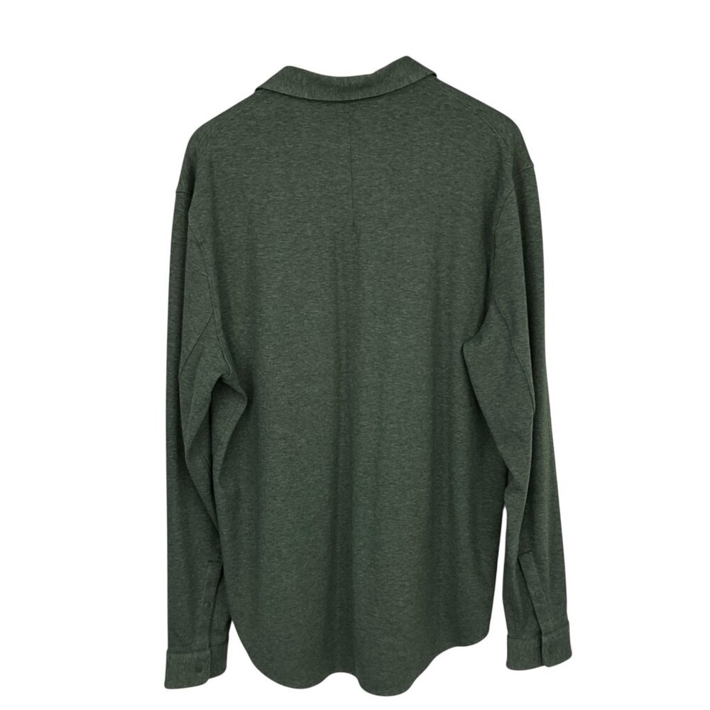Lululemon Soft Knit Overshirt Heathered Smoked Spruce Mens Size XL Snap - Picture 5 of 10